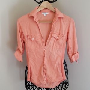 James Perse Coral Contrast Cotton top 1 Small